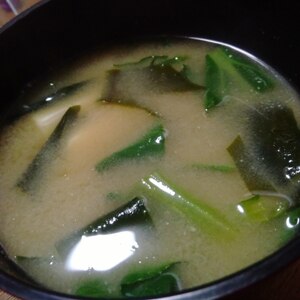 豆腐☆大根の葉☆ワカメのお味噌汁